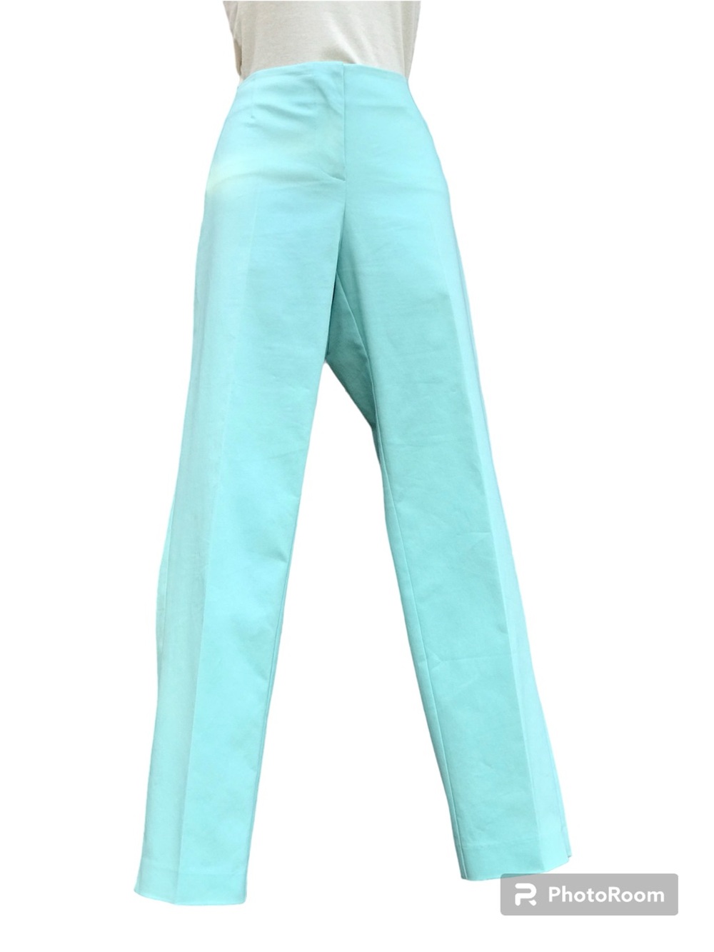 BELLA COLORI Aquamarine Teal Pastel High Waist Tailored Slacks Pants Size 8 - Picture 16 of 16